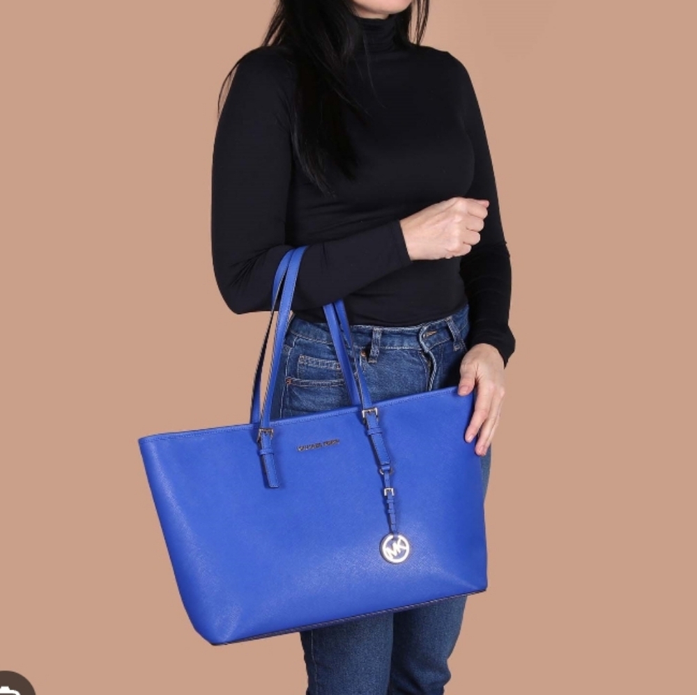 Michael Kors Vibrant Blue Leather Tote